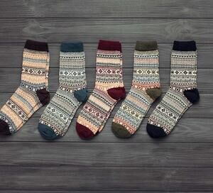 NWT 5-Pack NORSOME Stockholm Classic Collection Wool Blend Socks Large Winter